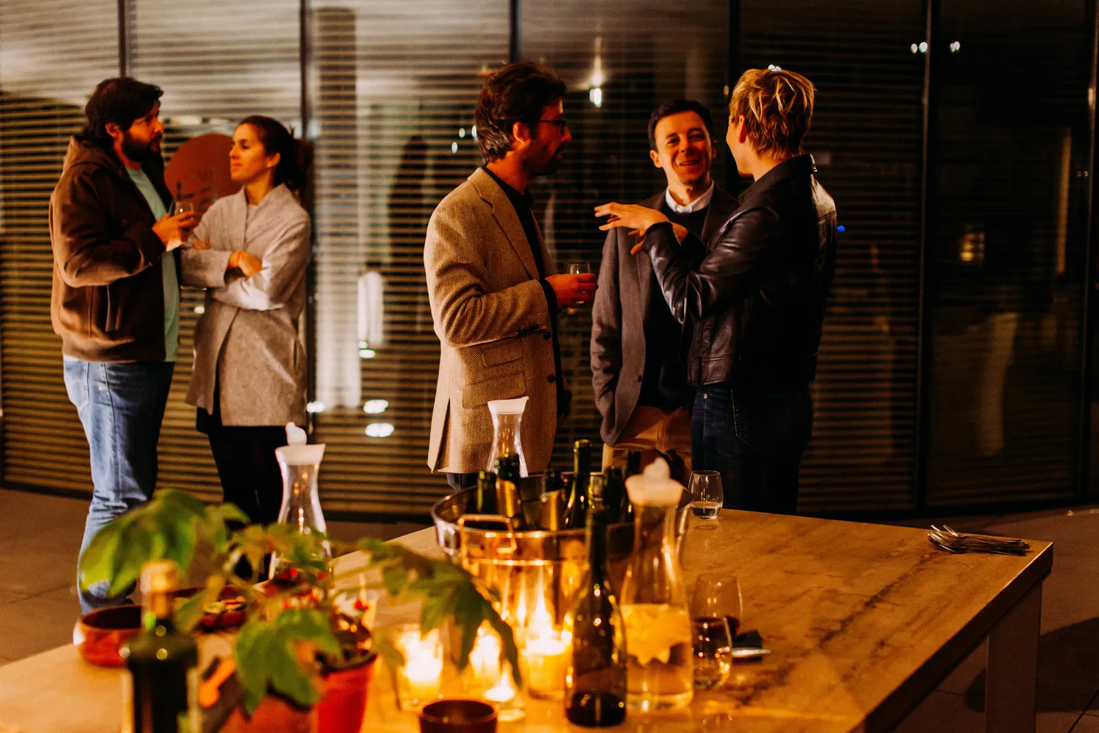 Guests mingling at an after-work party