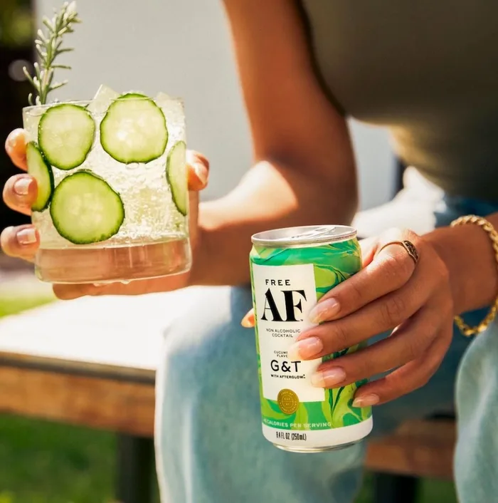 Free AF non-alcoholic cucumber G&T